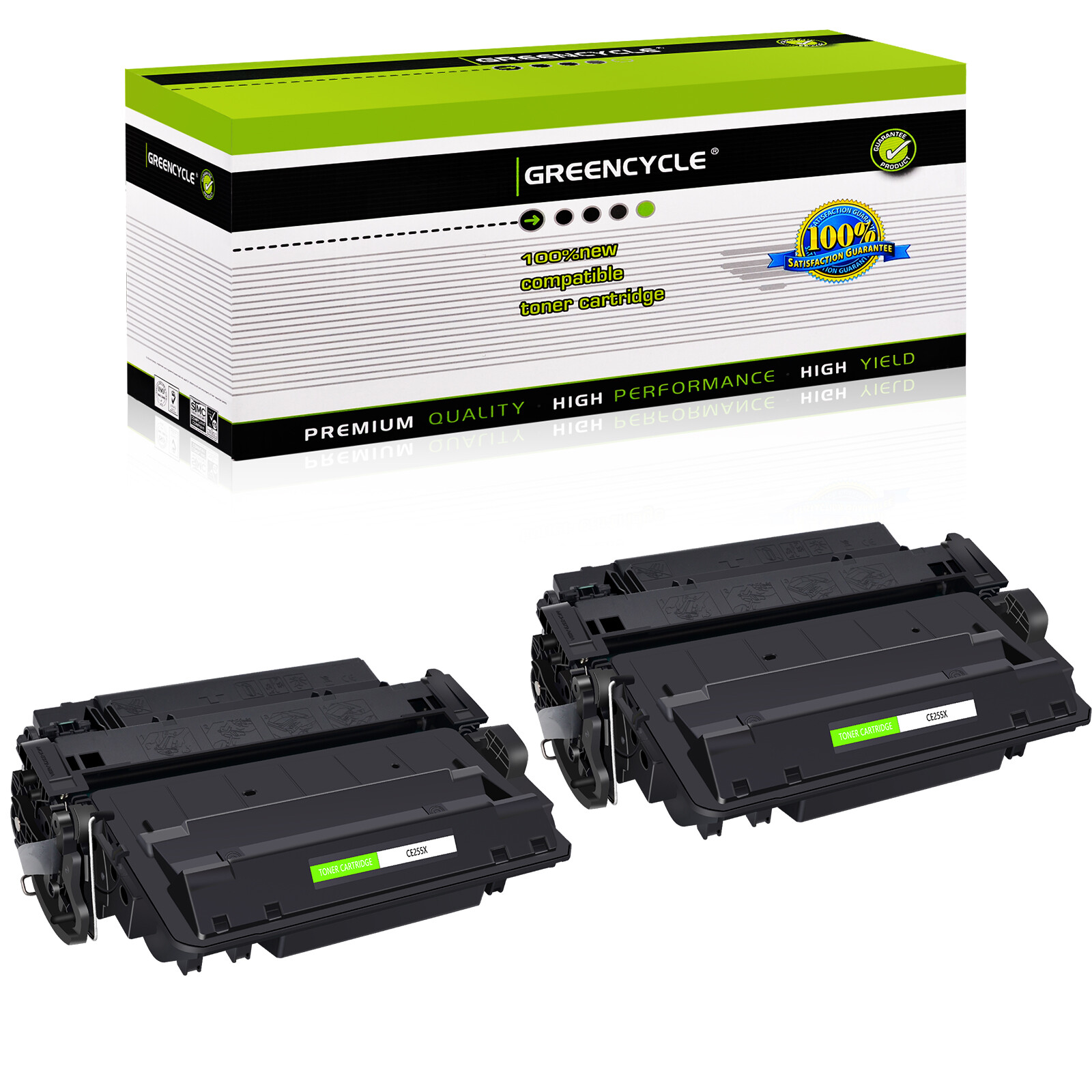 2PK CE255X 55X Toner Cartridge Fits For HP LaserJet Enterprise MFP M525f P3015x