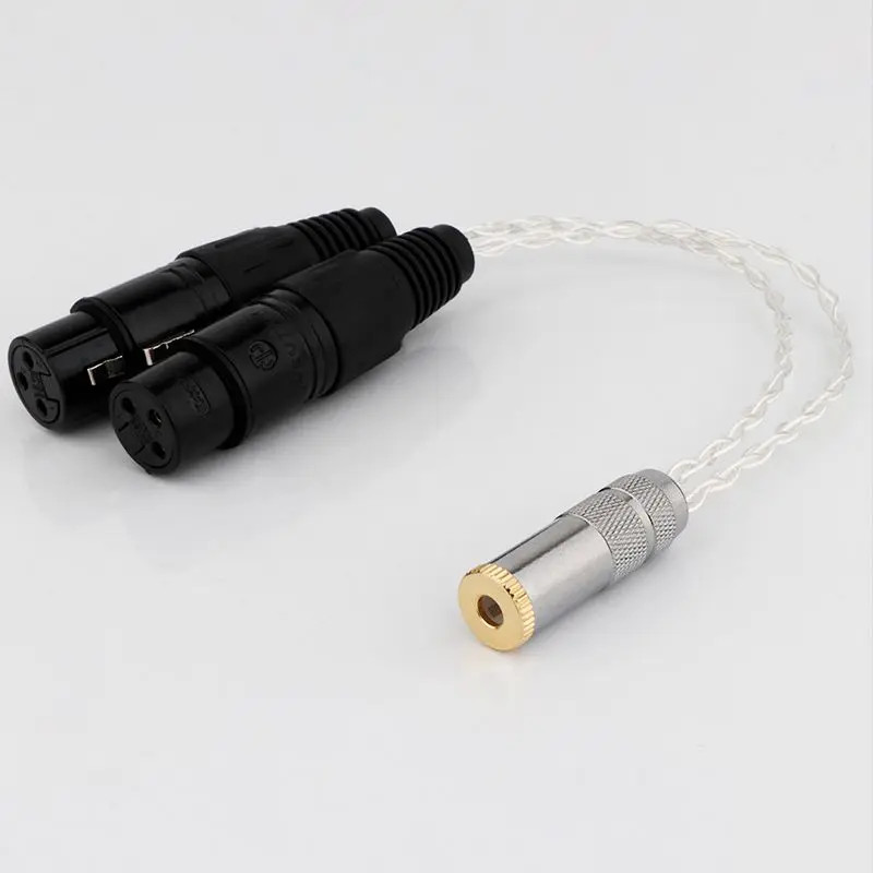 HiFi 7N OCC Silver Plated Audio Cable 4.4mm Female to XLR Balanced Audio Adapter