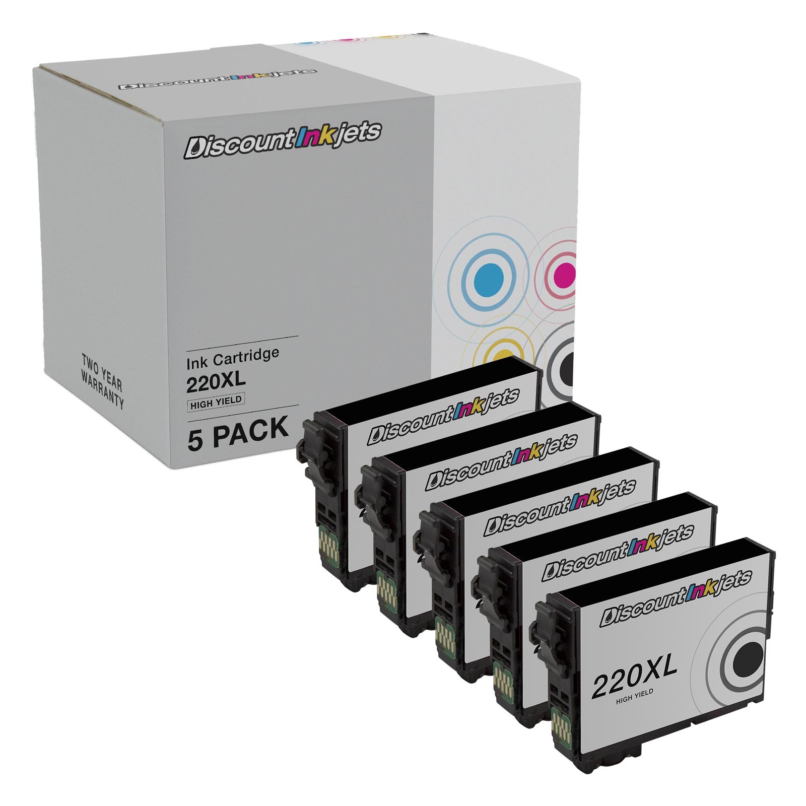 DI Compatible Ink Cartridge Replacements for Epson 220XL 5pk Black