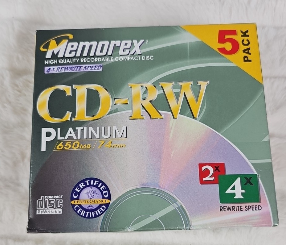 Memorex High Quality Recordable Compact Disc Platinum 650 MB 74 Min 5 Pack