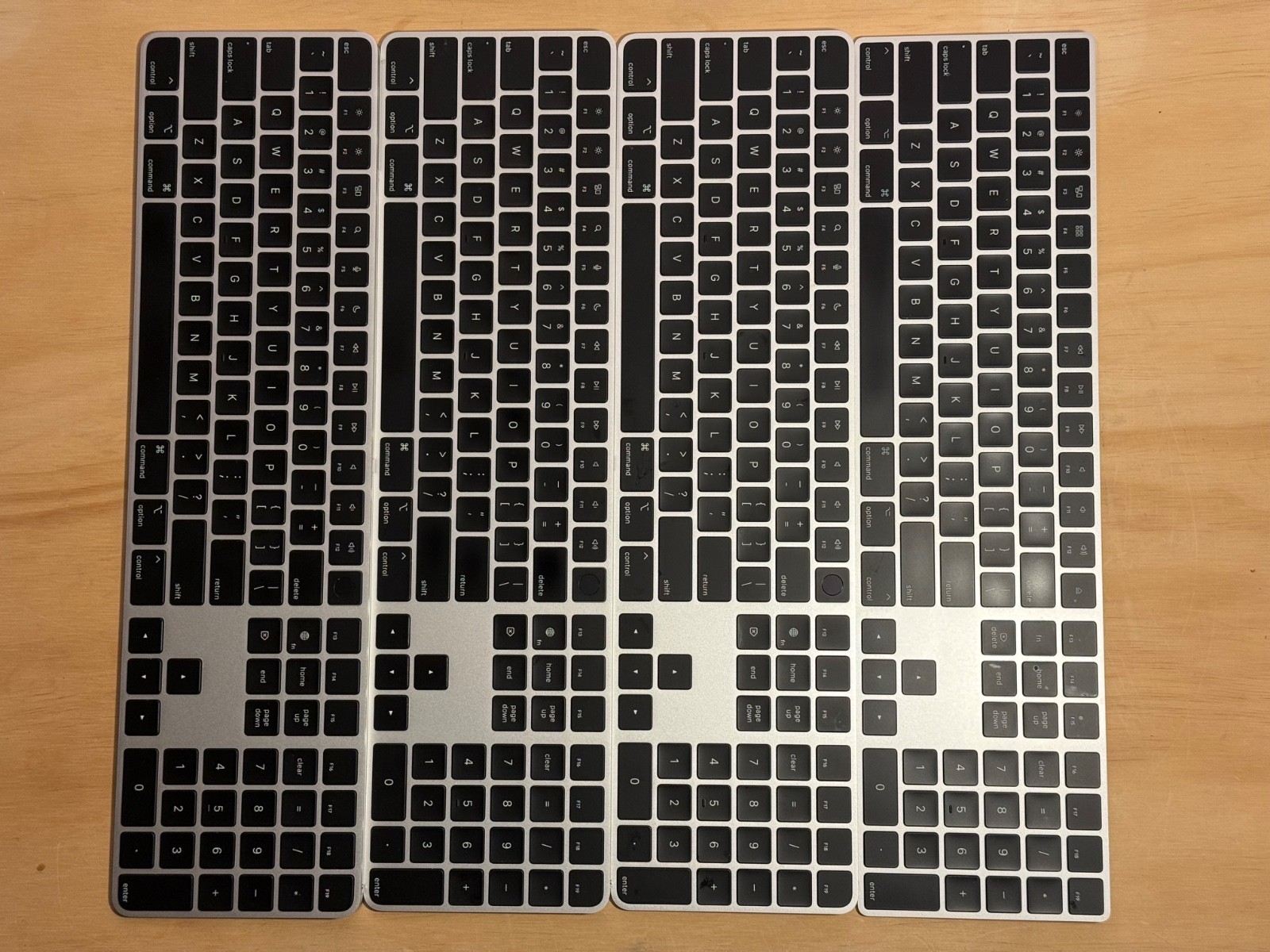 Lot of 3x Apple Magic Keyboard Touch ID Num Keypad A2520 Black Keys & 1x A1843