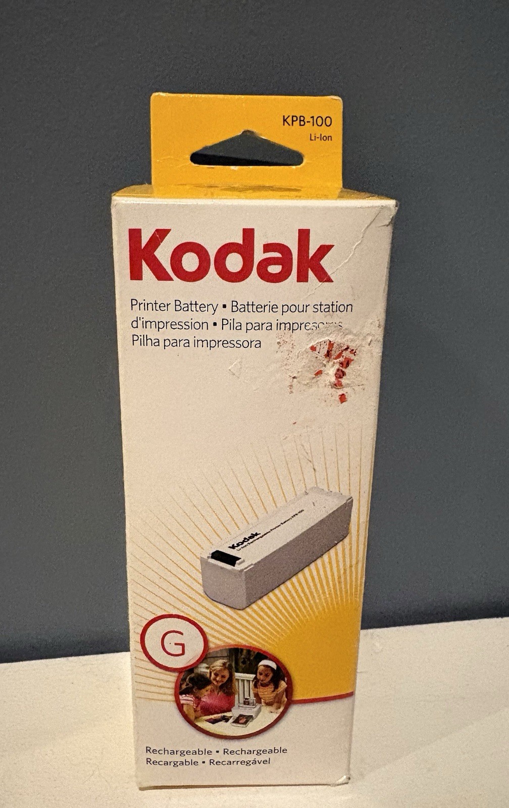 Kodak KPB-100 Rechargeable Li-Ion Printer Battery Used in Box - EasyShare G600