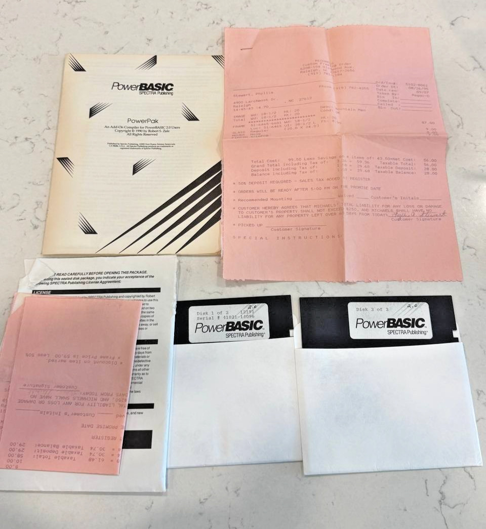 Vintage 1990 PowerBASIC PowerPak Add-On Compiler 2 Floppy Disks SPECTRA UNTESTED