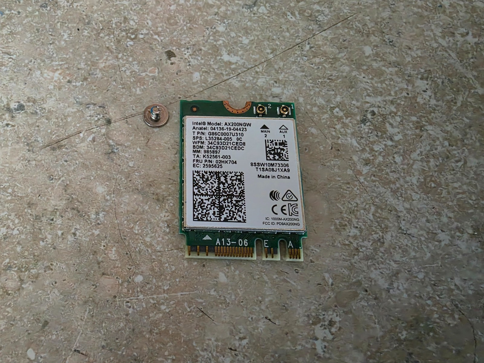 OEM HP EliteBook 830 G6  Wlan INT 11AX 2X2 + BT5 Vpro Wireless Card L35284-002
