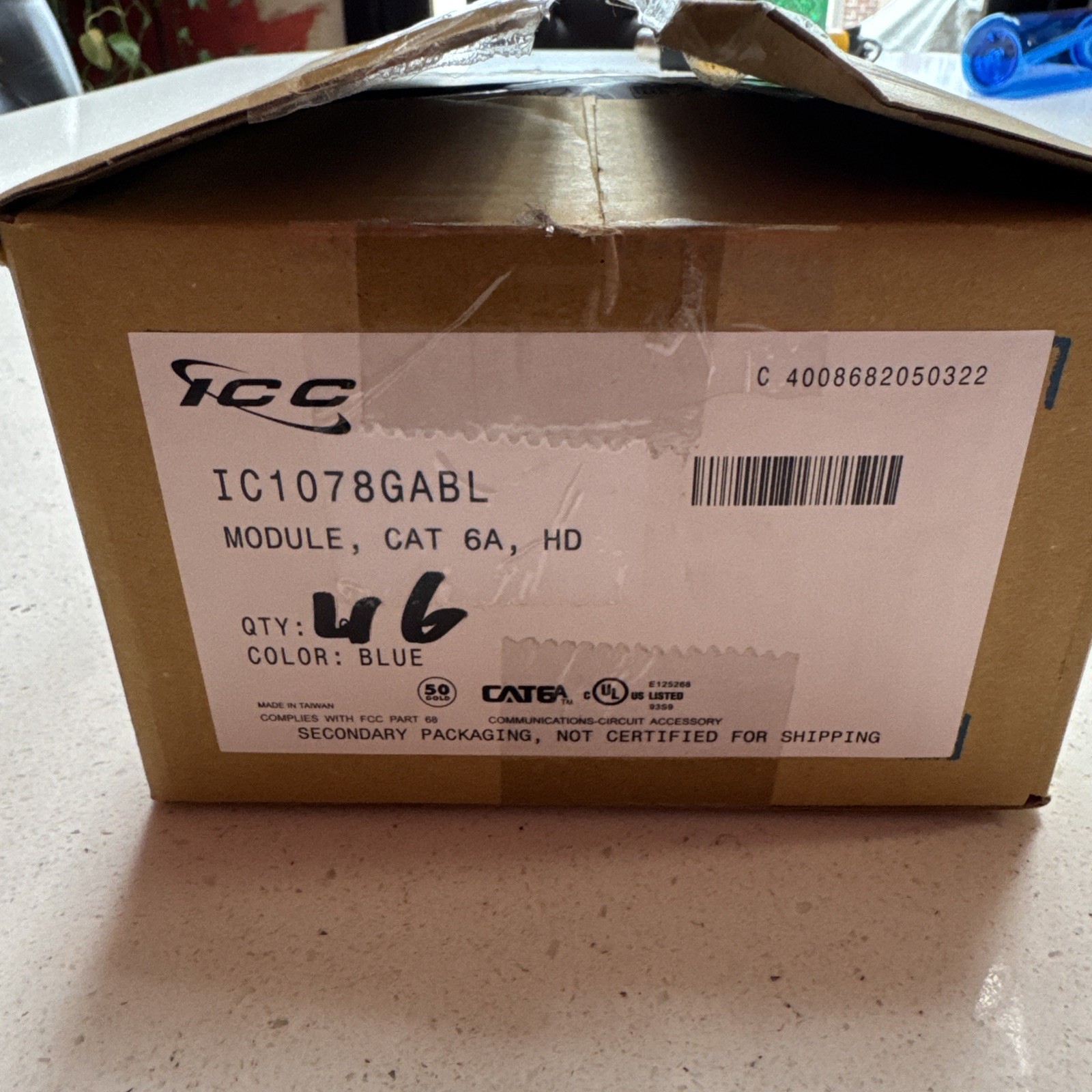 ICC IC1078GABL Module Cat6A pack of 46 Blue New Sealed Open Box