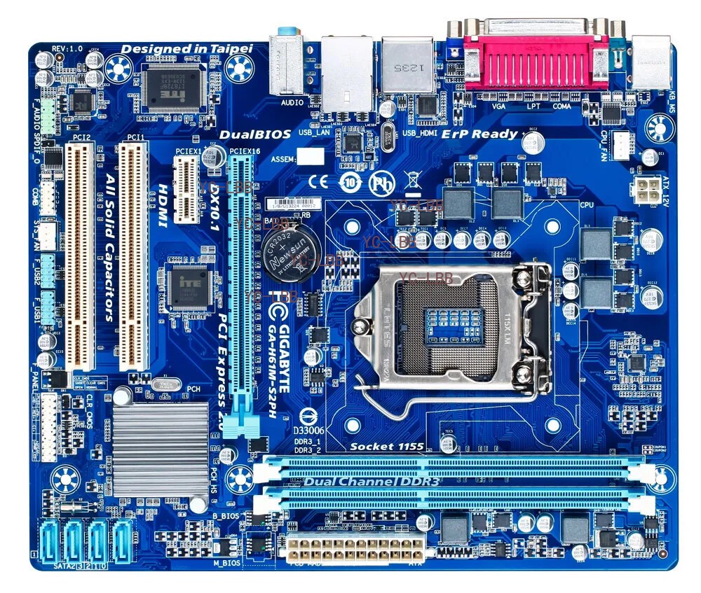 Gigabyte GA-H61M-S2PH LGA1155 Intel Core i7 i5 i3 Pentium Celeron DDR3 HDMI 1.4