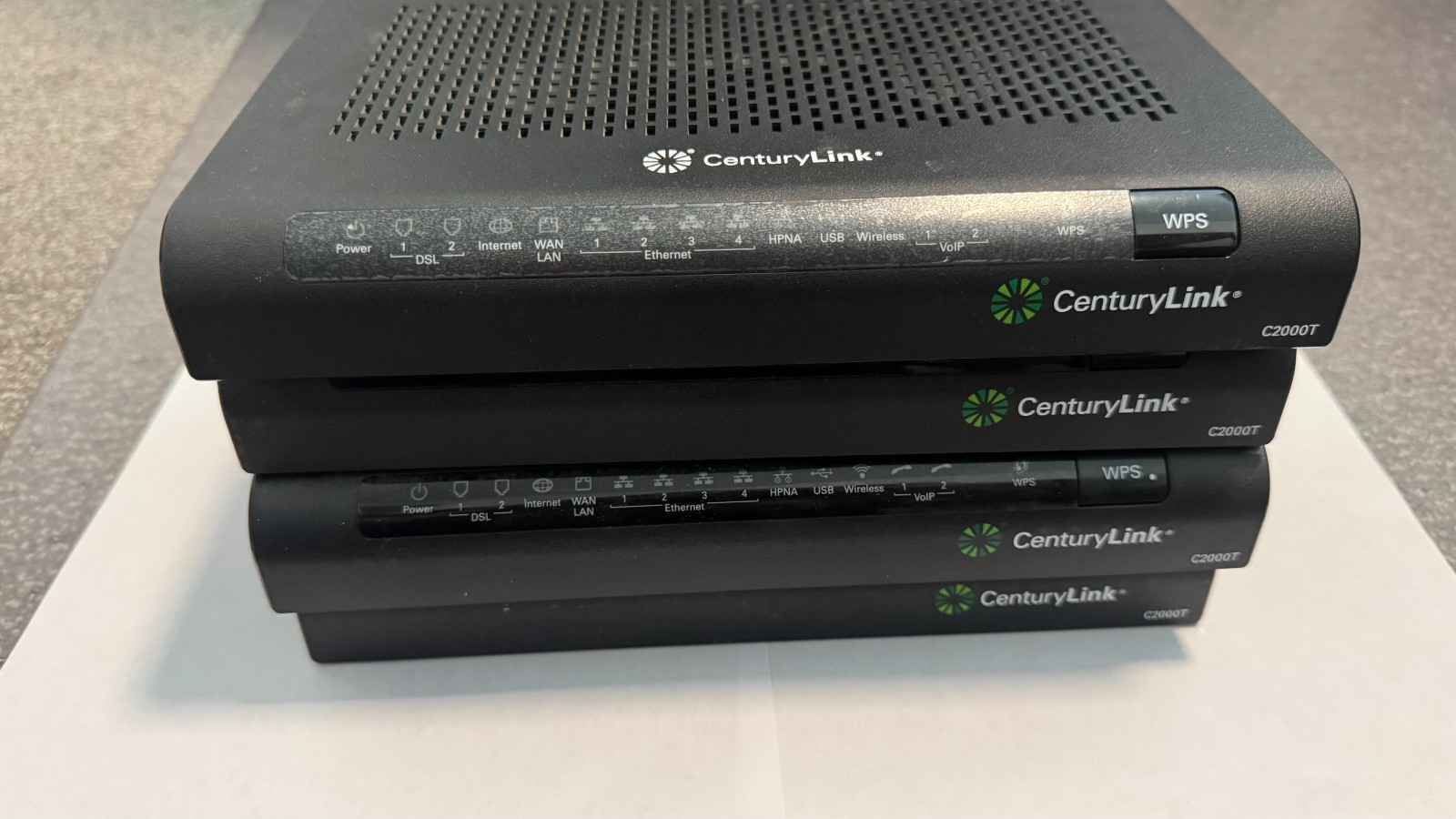 [LOT OF 4] CenturyLink C2000T Wireless 802.11n ADSL2+ VDSL GPON Modem Router