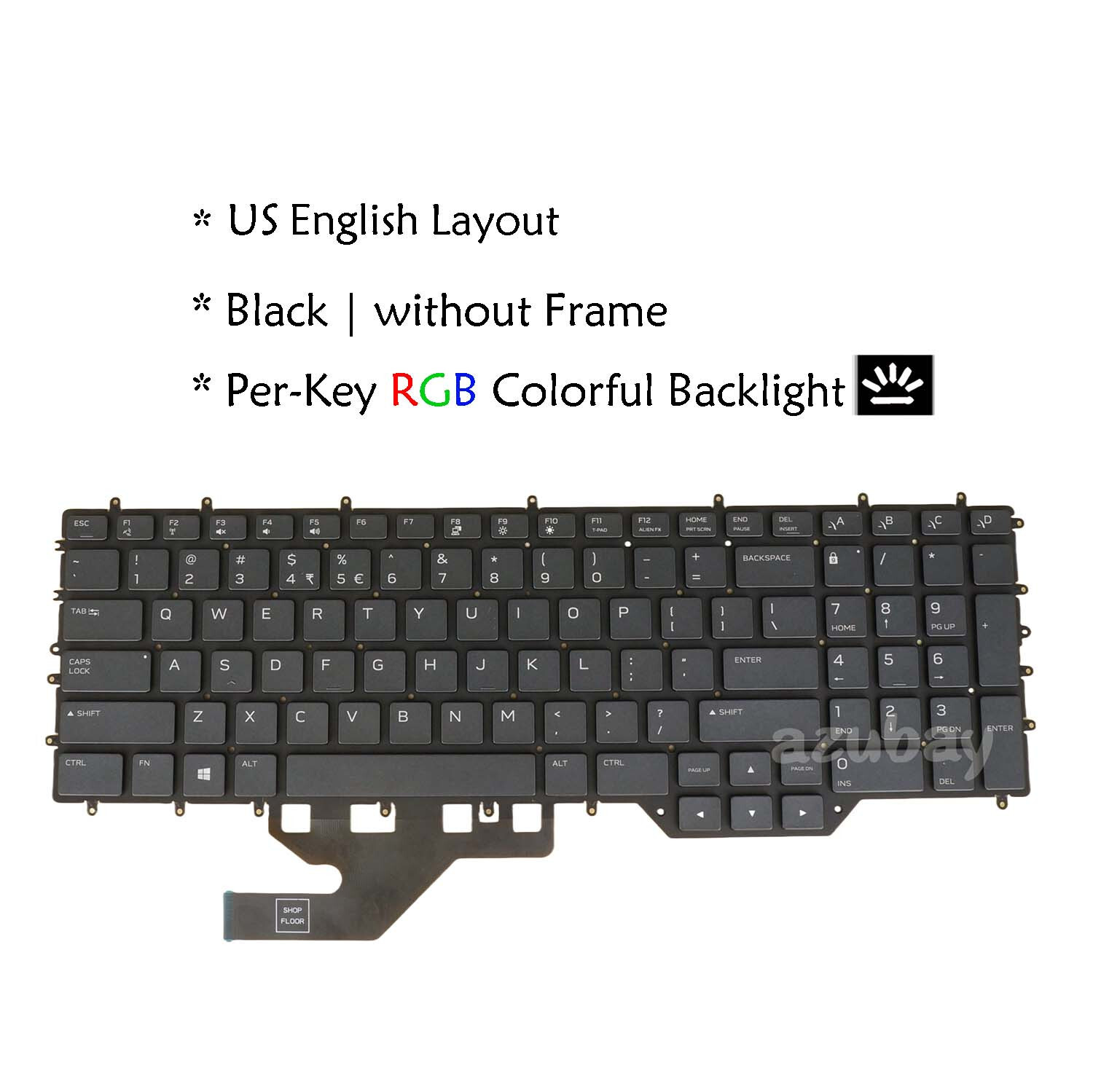 US UK Nordic Laptop Keyboard for DELL Alienware M17 R2/ R3, PerKey RGB Backlit