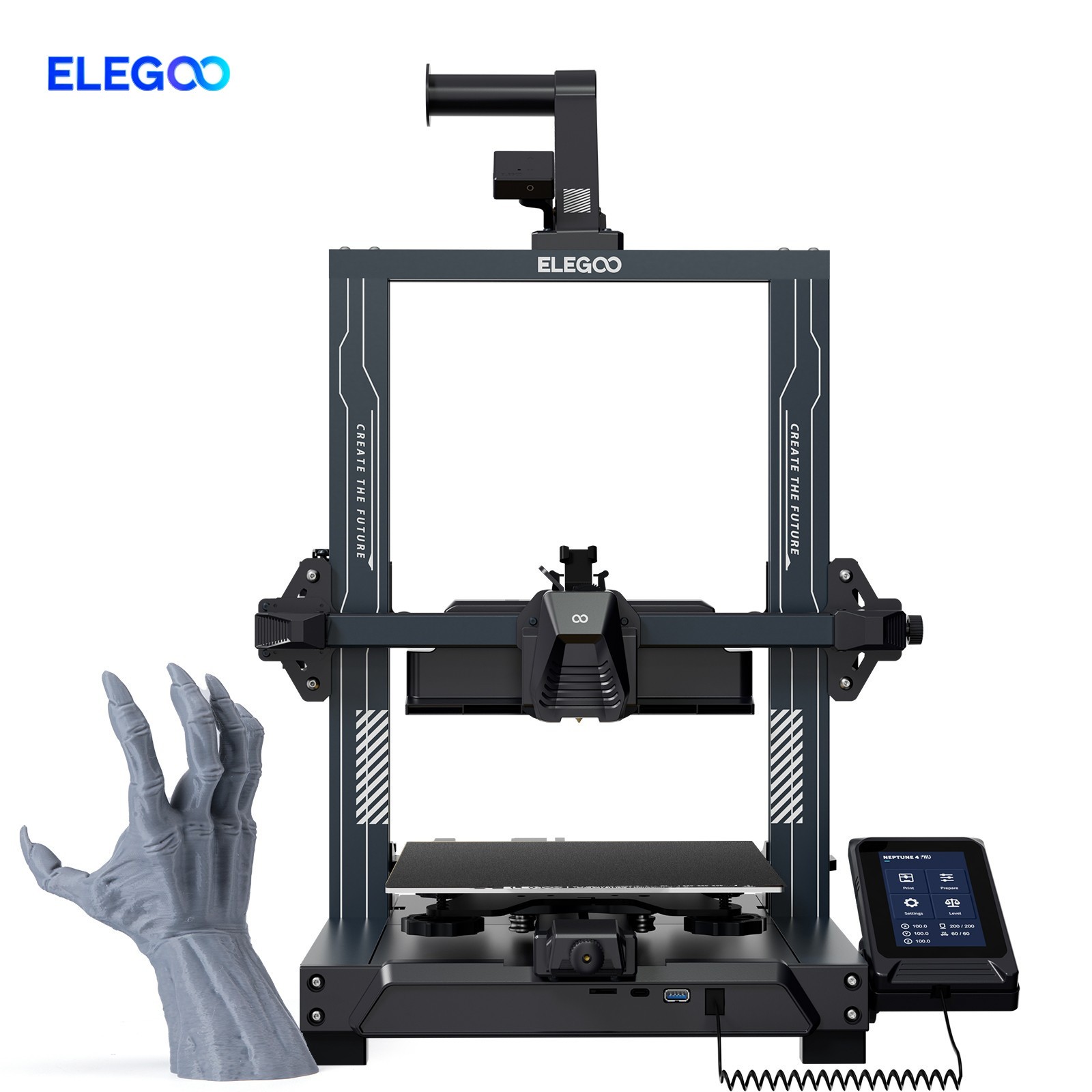 ELEGOO Neptune 4 Pro 3D Printer 500mm/s High Speed 225*225*265mm Build Volume
