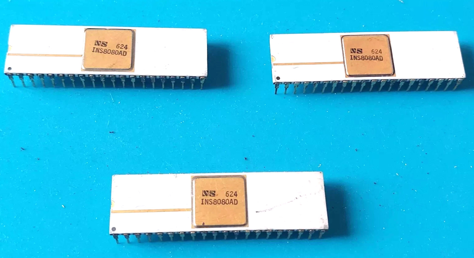 CPU INS8080AD microprocessor National gold white ceramic National RARE NEW