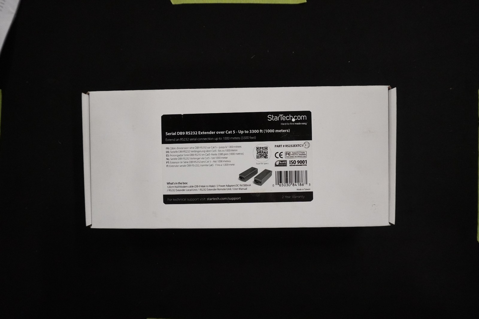 StarTech RS232EXTC1 Serial DB9 RS232 Extender Over Cat5 Up to 3300ft 1000m