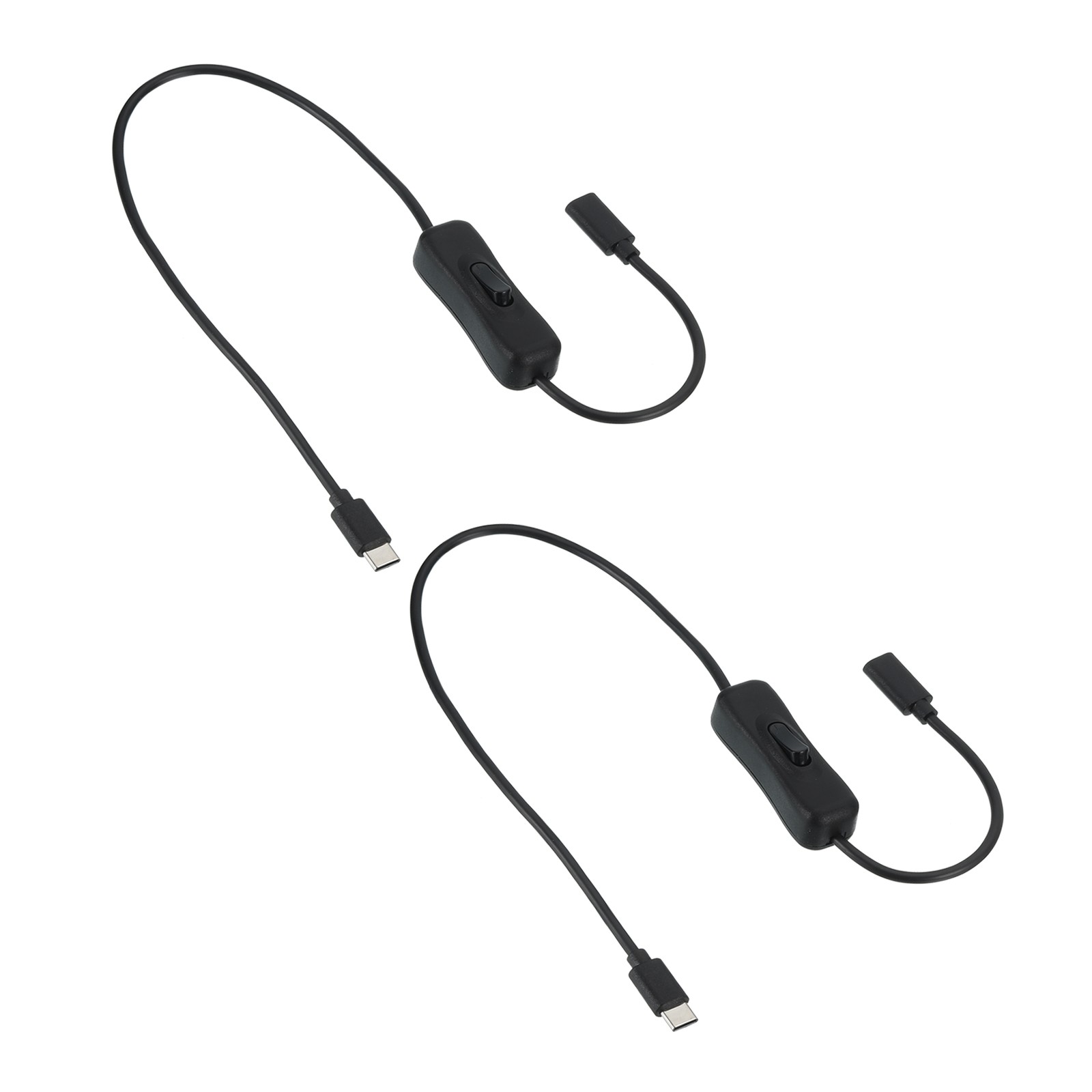 1.64ft USB Extension Cable with Switch Type C Adapter Data Power Cord 2pcs]
