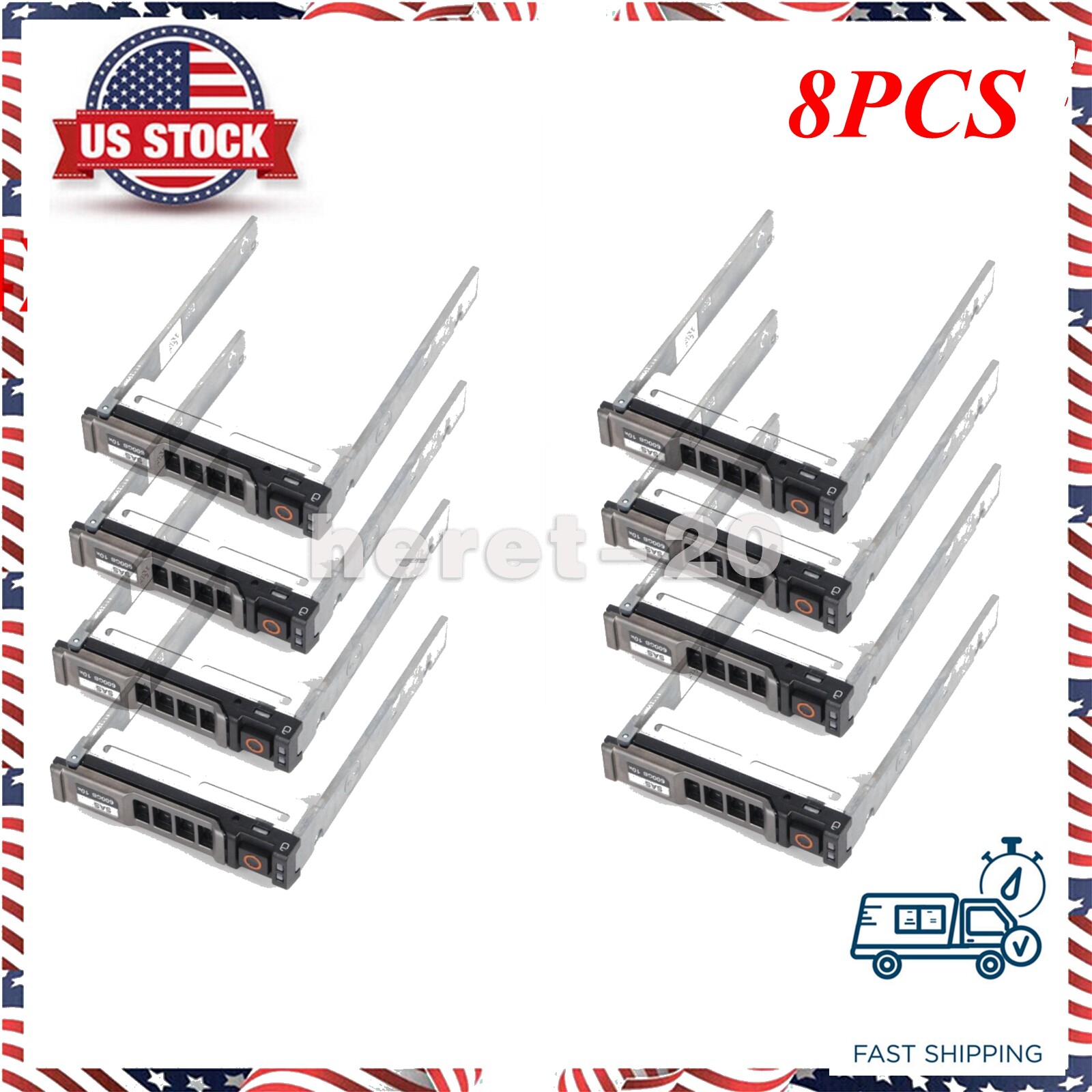8PCS NRX7Y 0NRX7Y 2.5 SAS SATA Tray Caddy For Dell PowerEdge M520 M620 M630 M820