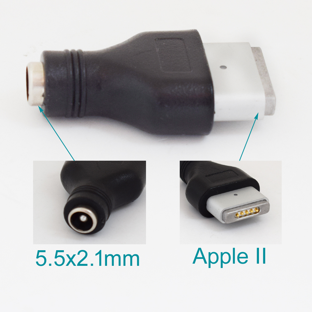 50pcs DC Power Charger Adapter For Apple Macbook Male To 5.5x2.1mm Female Socket