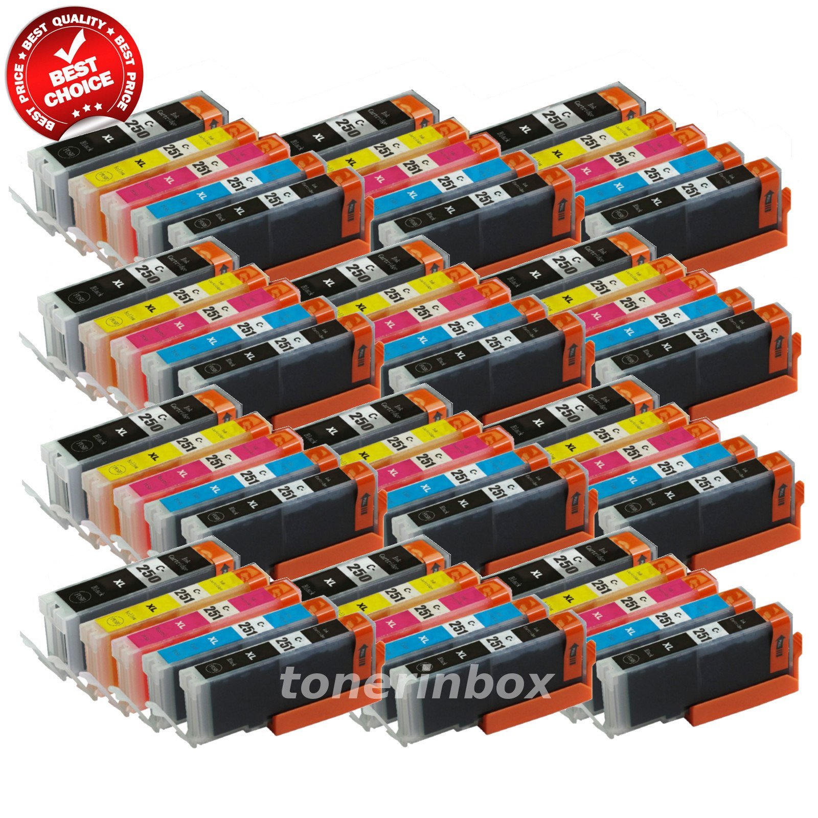 60pk PGI-250XL CLI251XL Ink Set For Canon Pixma MG5420 MG5520 MG6320 MX722 MX922