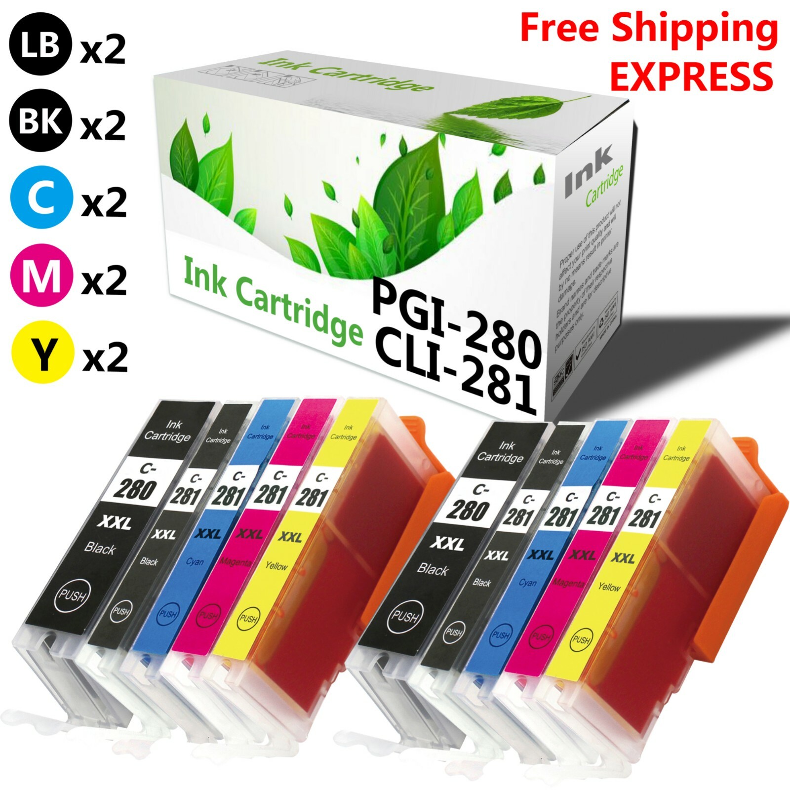 10 PK PGI280XXL CLI281XXL Ink Cartridge for PIXMA TR8520 TS6220 TS9120