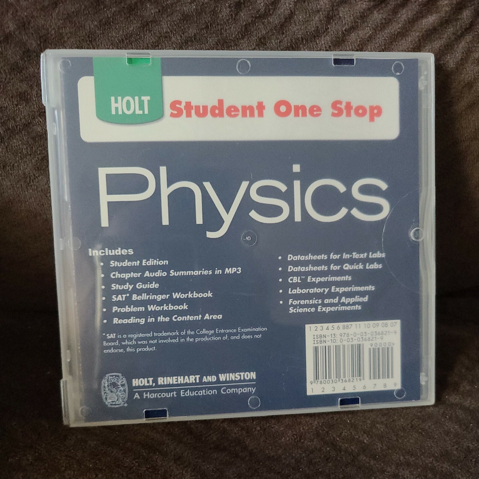 HOLT Student One Stop Physics CD Rom