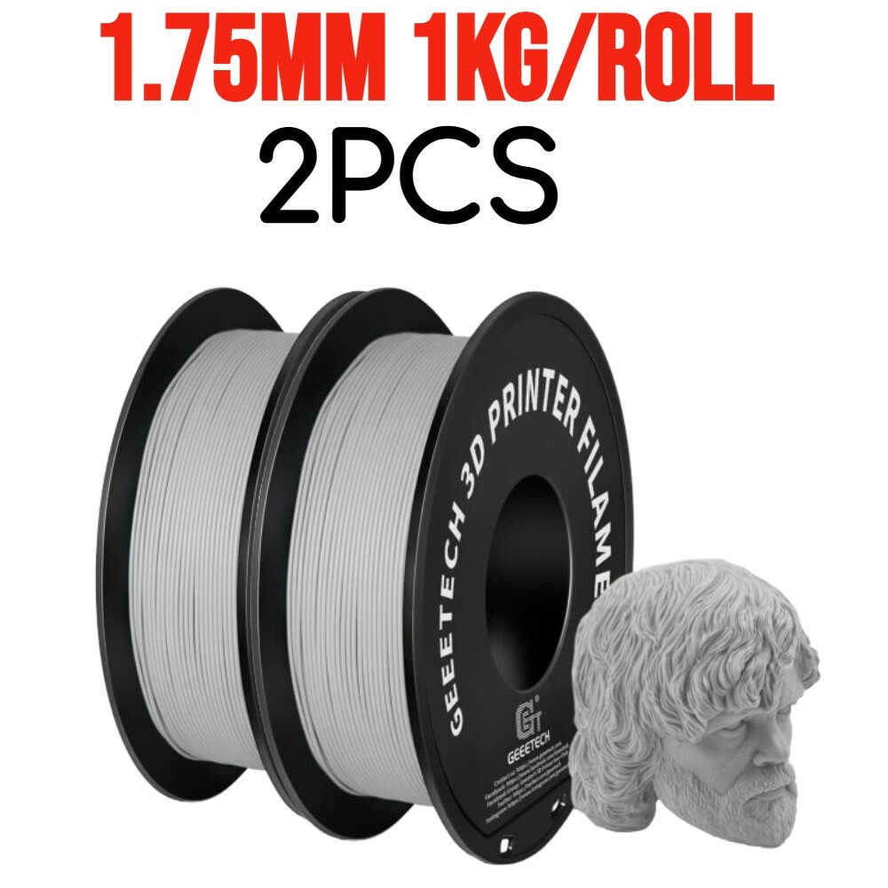2PCS Geeetech 3D Printer PLA Filament 1.75mm 1KG Matte Grey Printing Consumables