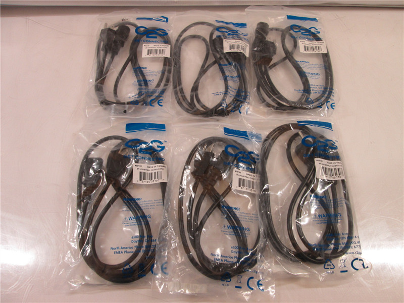 C2G 03130 Universal Power Cord Replacement AC Power Cable New Open Box Lot of 6