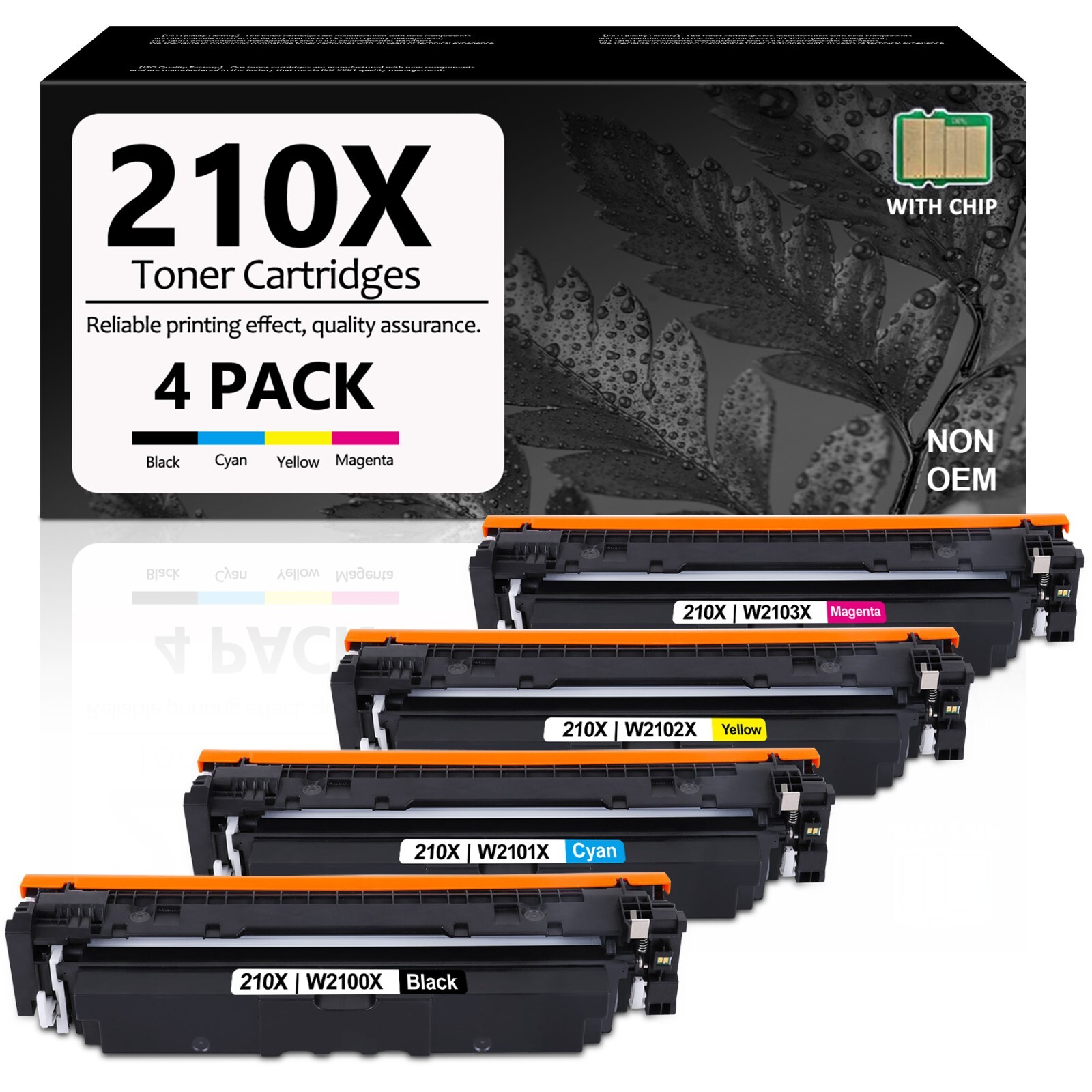 FADSOON® 210X 4-Pack High Yield Toner for HP Color 4201dw, MFP 4301fdw (W2100X)