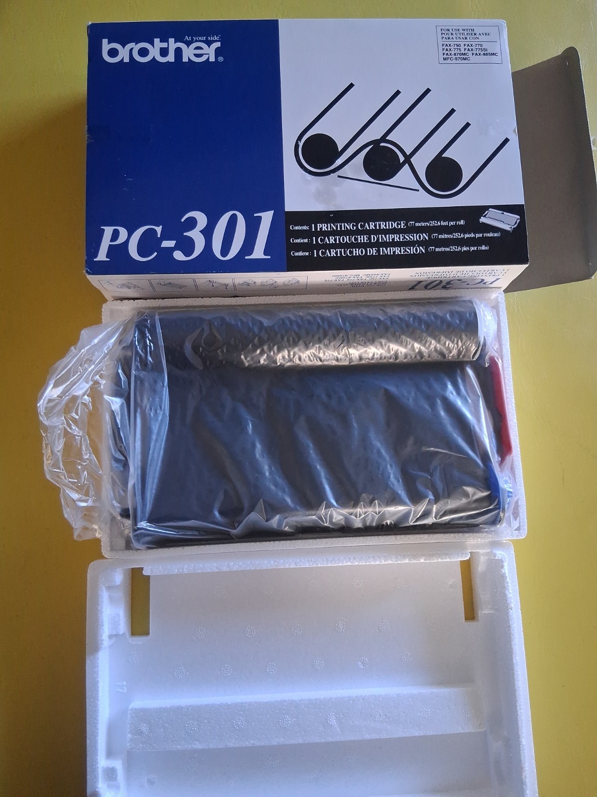 Genuine Brother PC-301 Printing Cartridge Fax Ribbon New In Box
