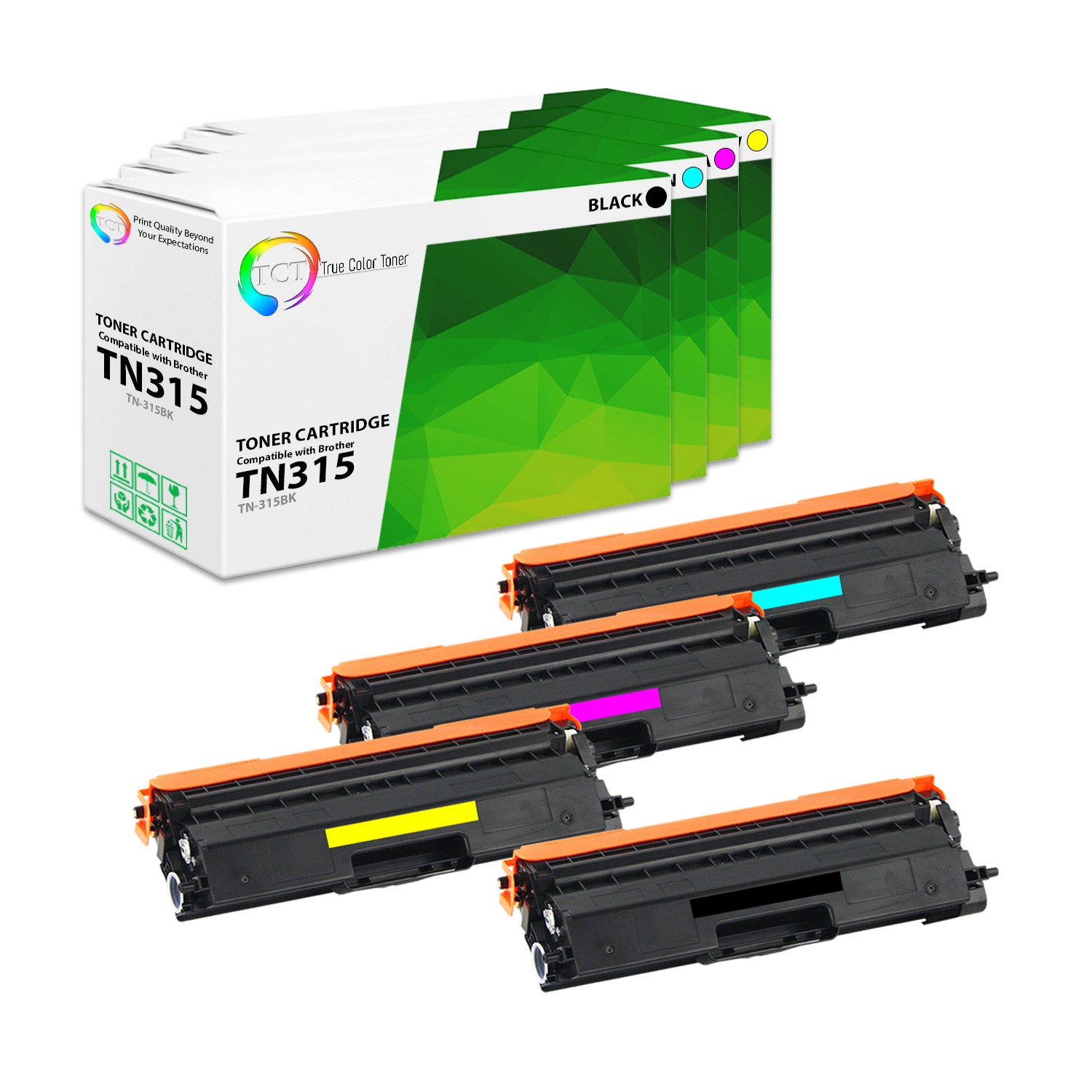 TCT 4PK TN315 Compatible Color Toner Set For Brother HL 4150cdn 4570cdw MFC