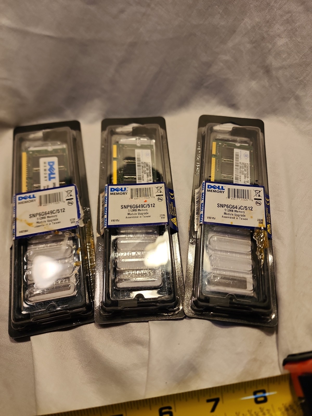 Lot Of 3 Dell Memory Module Upgrades 512MB.