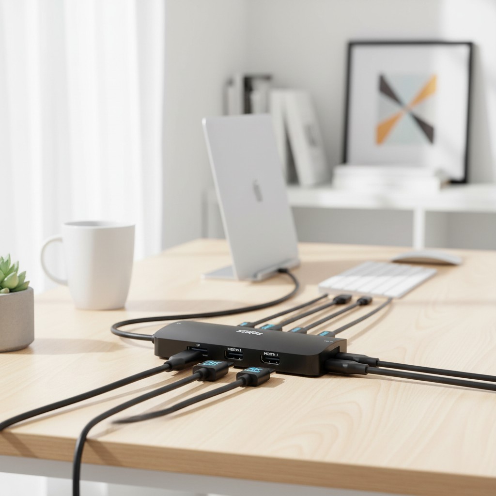 Selore USB C Docking Station: Triple 4K Monitor Support, 2 HDMI, Lightweight