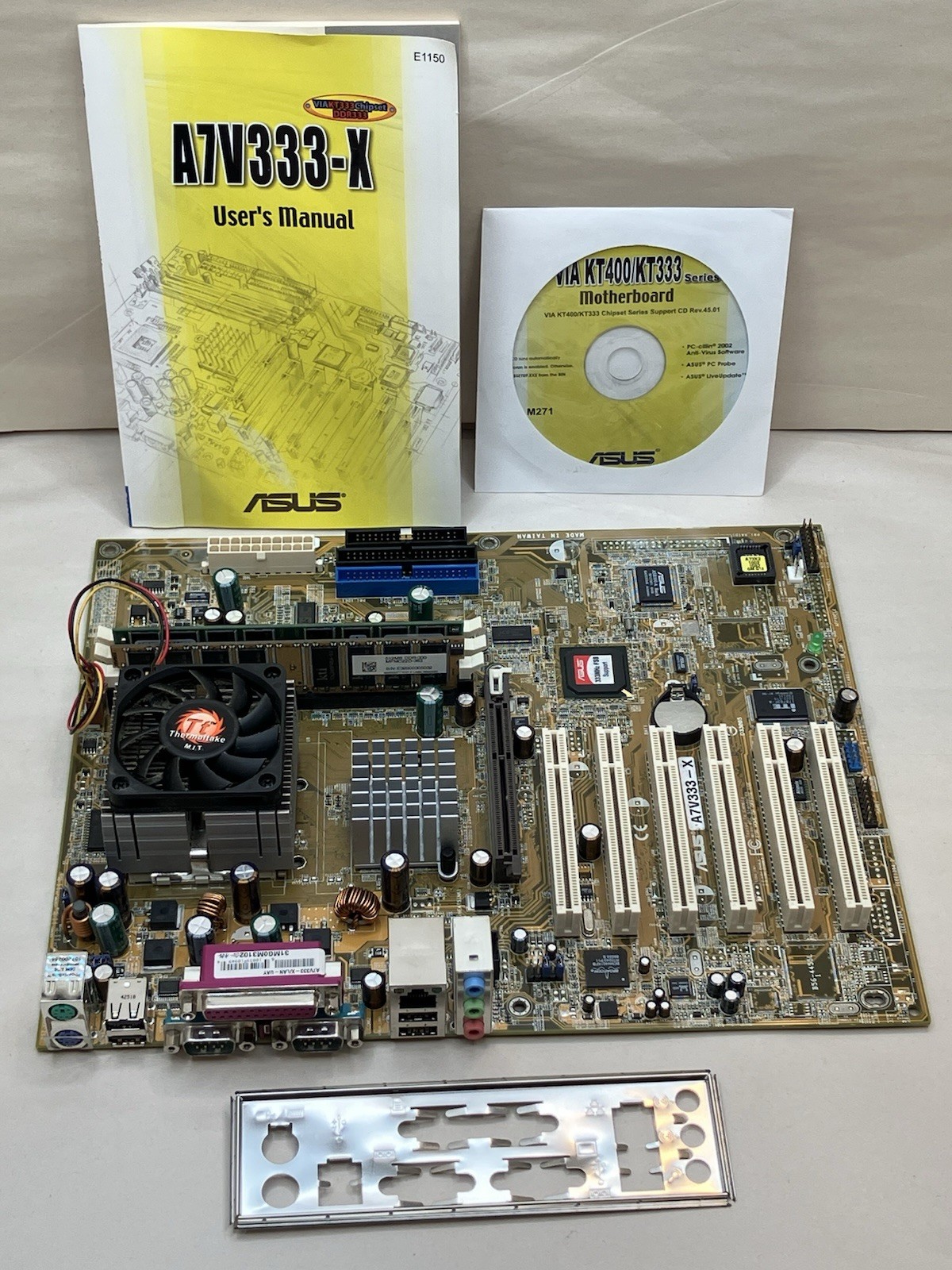 ASUS A7V333-X Socket 462 Motherboard W/ Manual & CD - For Parts or Repair