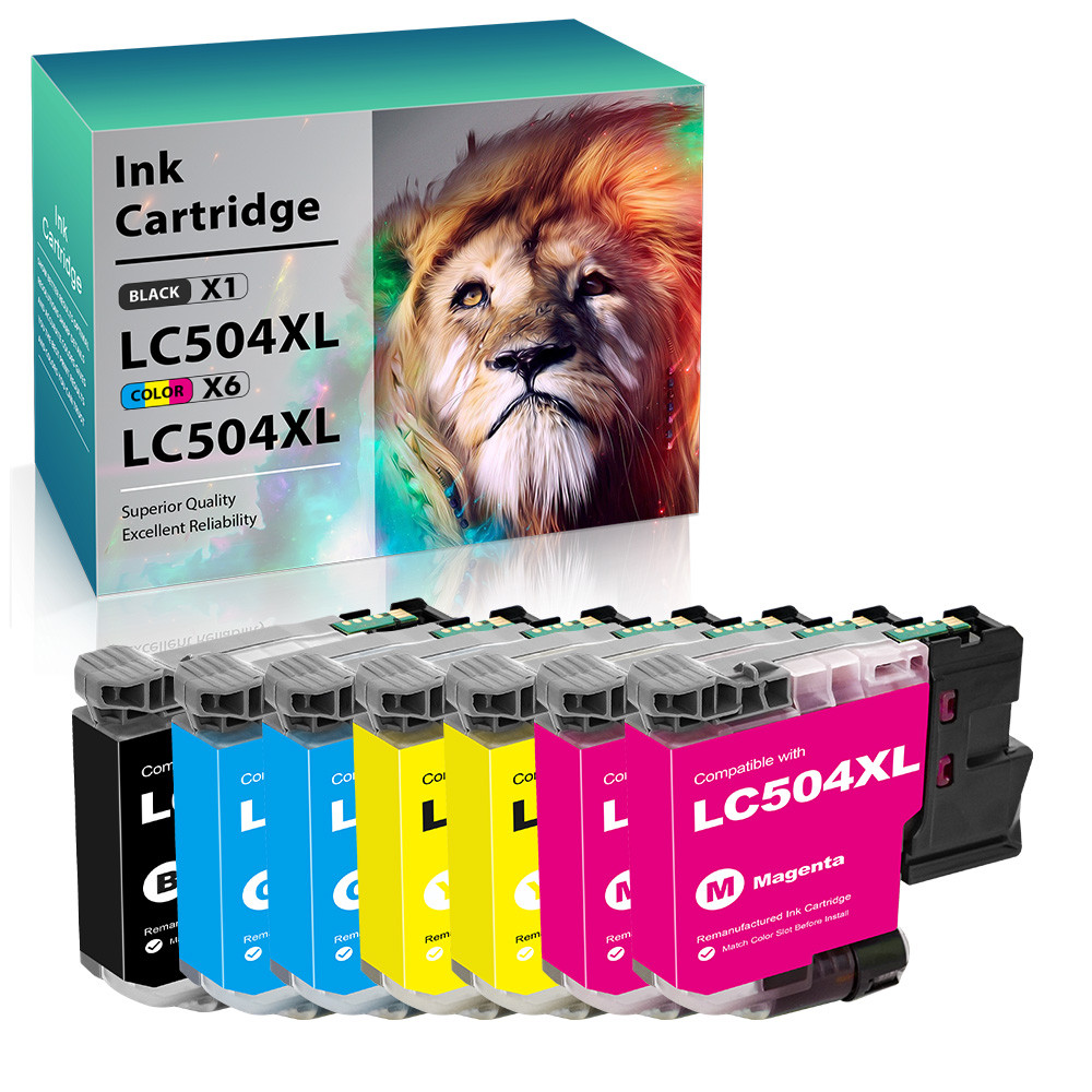 7 Pack LC504XL LC504 Ink Cartridge Fits For MFC-J1355DW MFC-J1365DW MFC-J1367DW