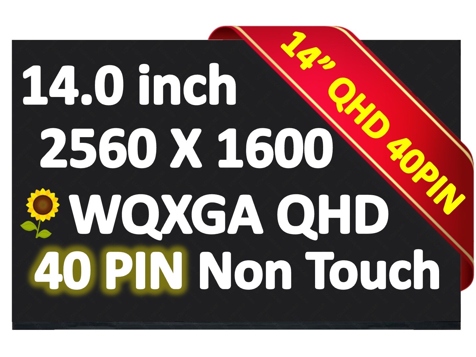 B140QAN09.H HW 0A LED LCD Screen Display Panel 2560x1600 40 Pin Non Touch 14"