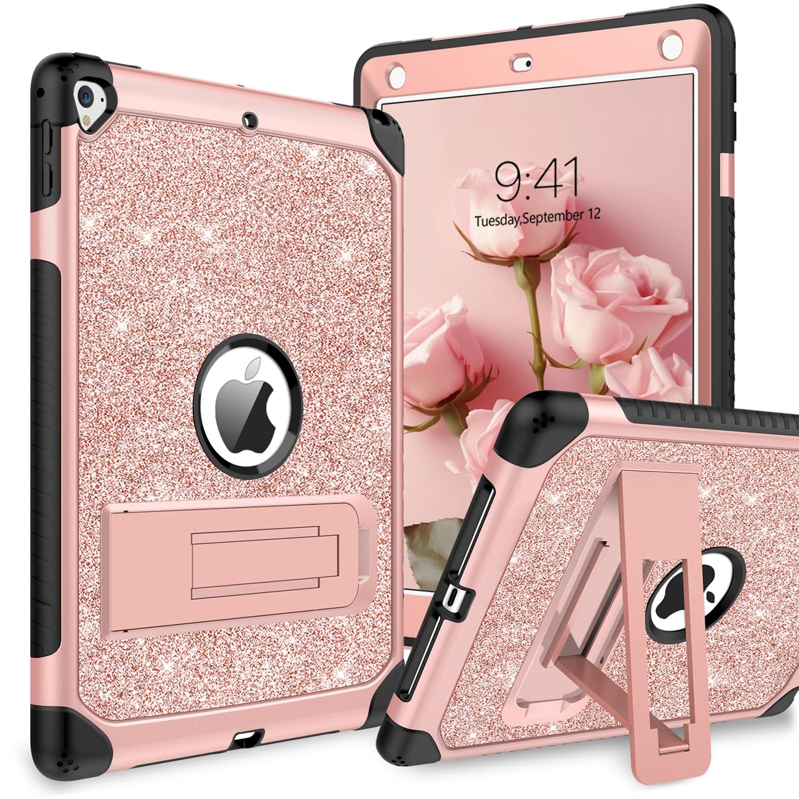 Case for iPad 6th/5th Generation, iPad 9.7 Case Glitter Women Girls Hybrid Sh...