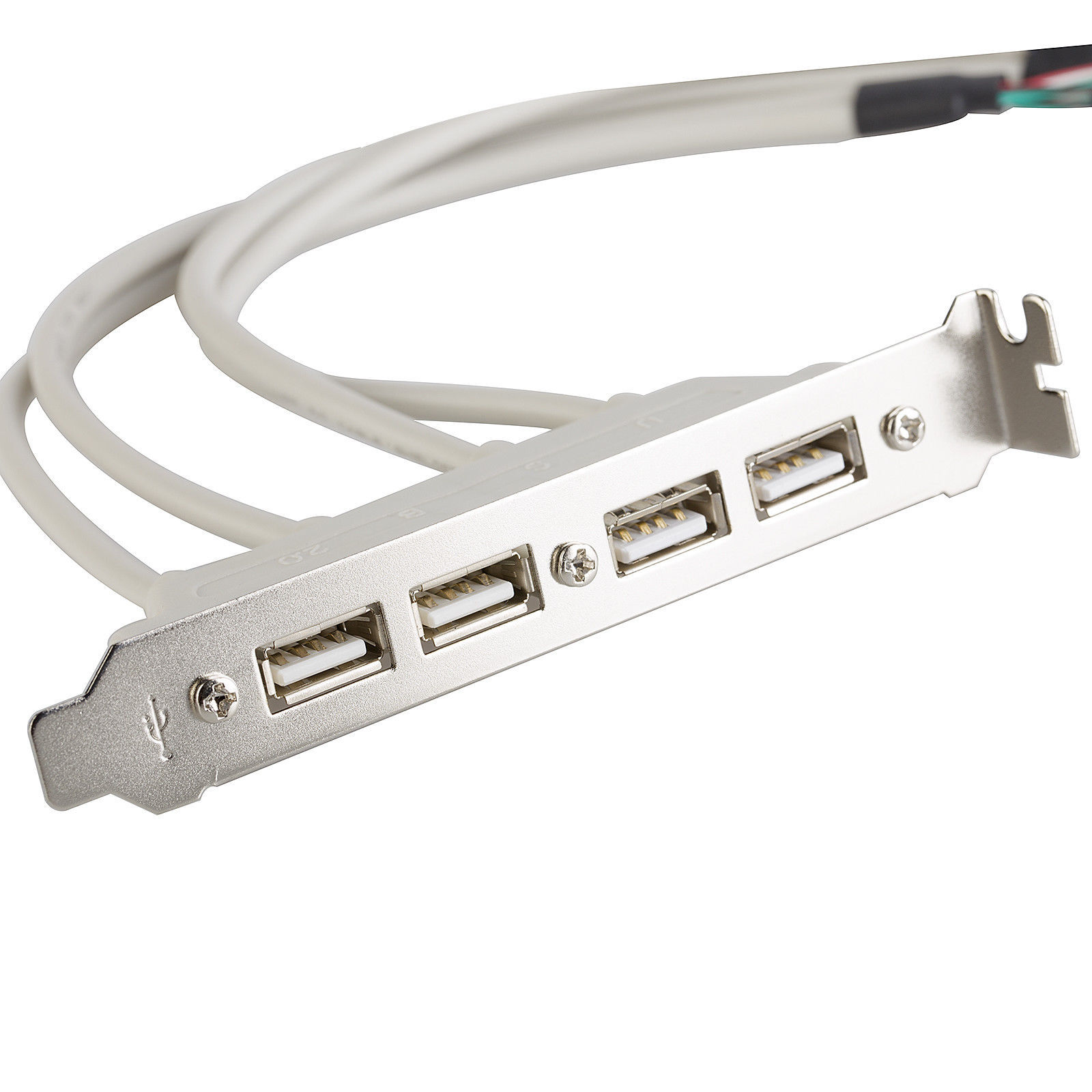Dual 9pin Motherboard Header to USB 2.0 4-port Expansion Panel PCIe Rear Bracket