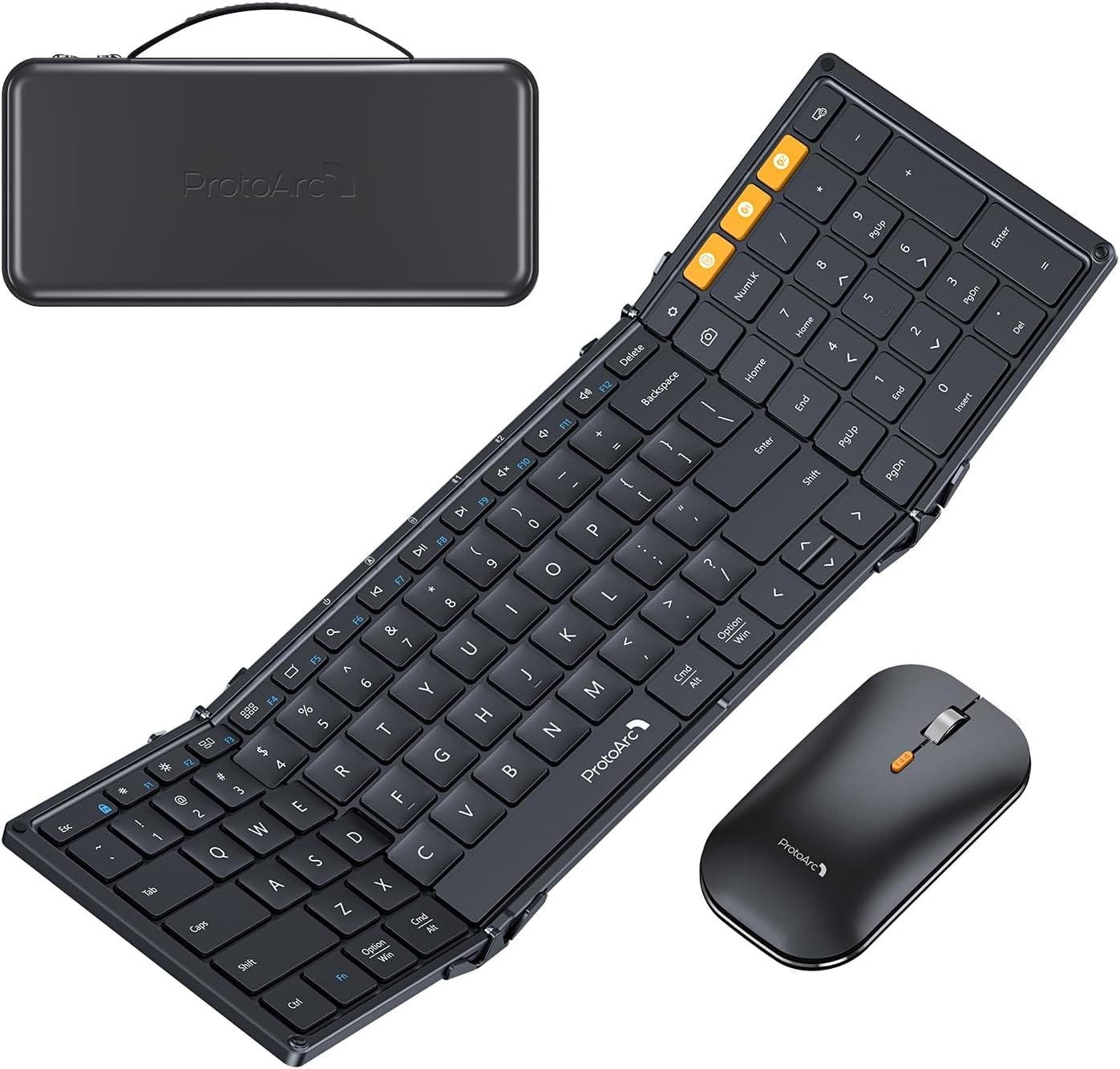 ProtoArc Foldable Keyboard and Mouse, XKM01 True Full-Size Folding Wireless