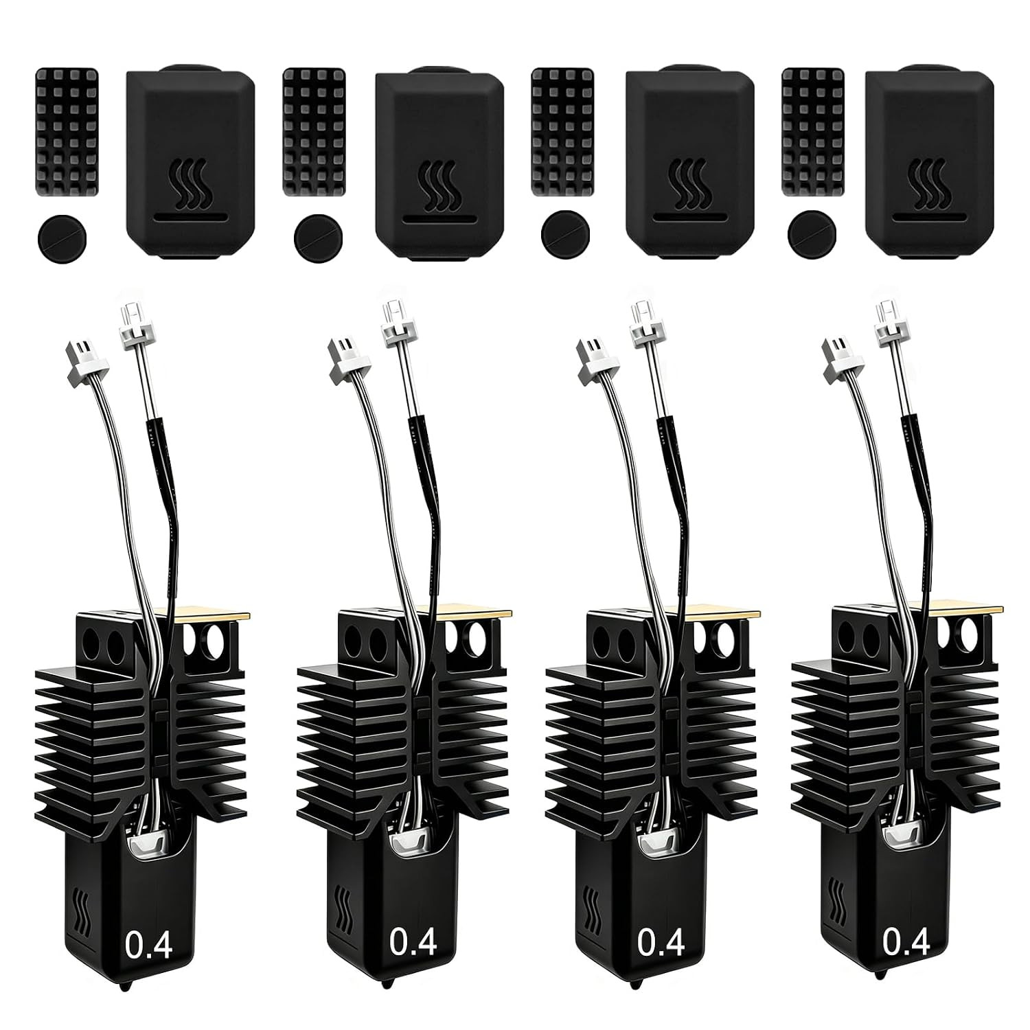 4Pcs 0.4MM U1 Hotend for Snapmaker U1 Extruder, 24V 48W Fast Heating Ceramic Hot