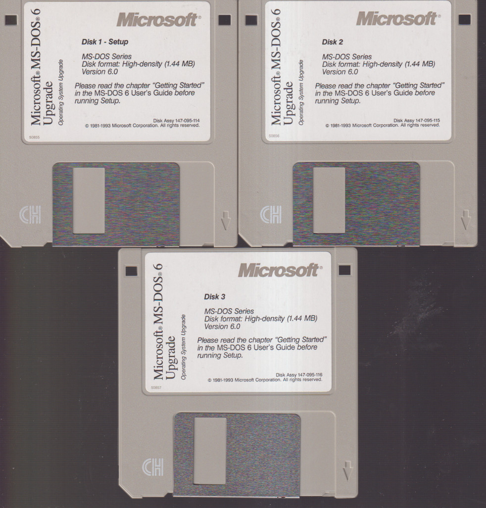 Vintage Microsoft MS-DOS 6 Upgrade Operating System  3.5" Floppy Disks