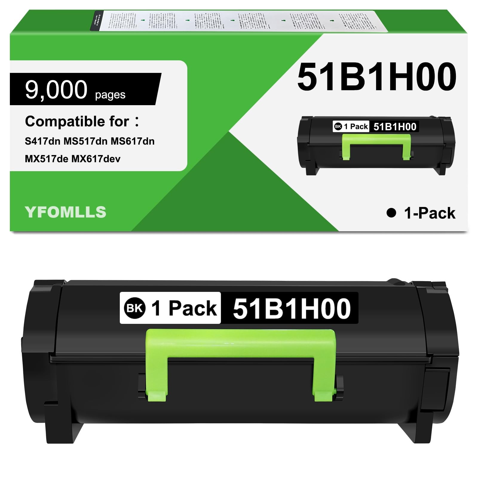 51B1H00 Toner Cartridge Compatible for Lexmark 51B1H00 51B1000 Toner Cartridge