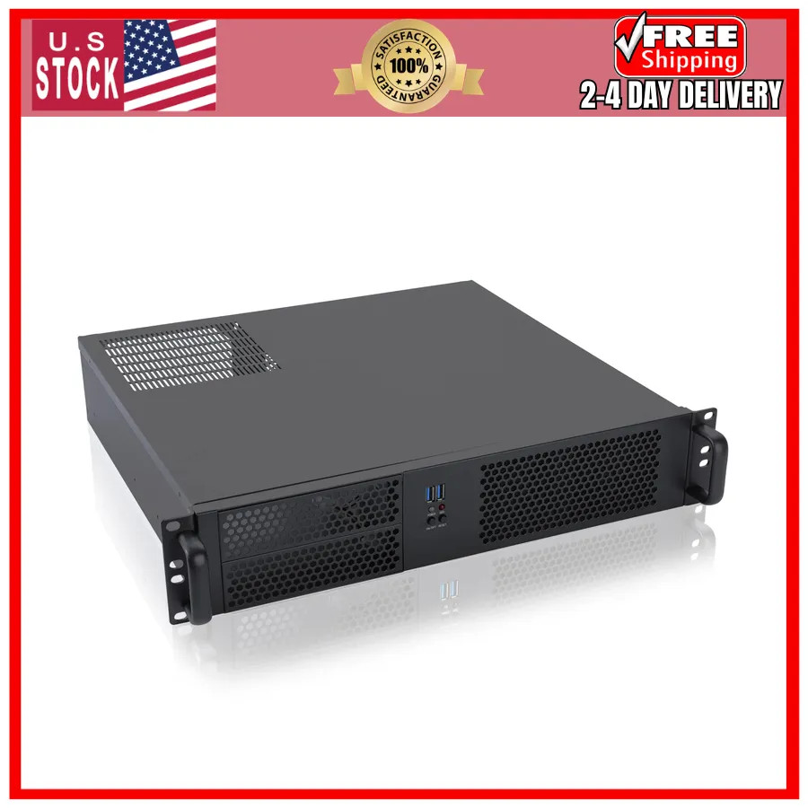 RackChoice 2U Micro ATX Rackmount Server Case Support ATX PS2 PSU 120mm Fan U...