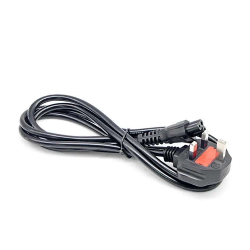 UK 3 Pin Cloverleaf Laptop Power Cable C5 AC Mains Lead for Compatible Adapters