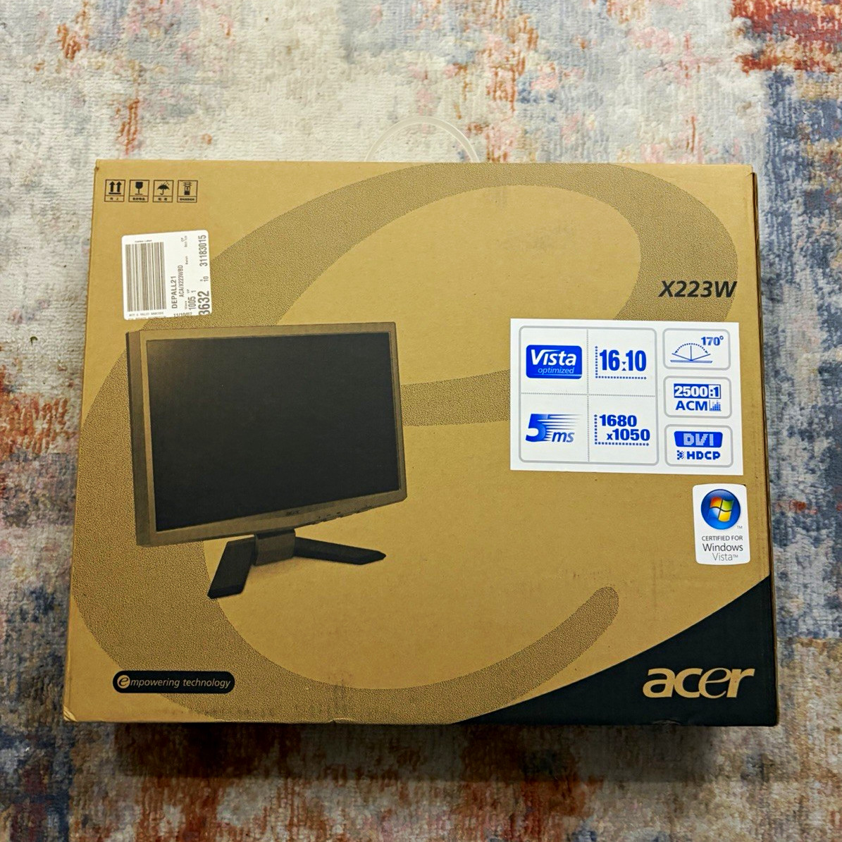 Acer X223W 22in Widescreen LCD Monitor OPEN BOX