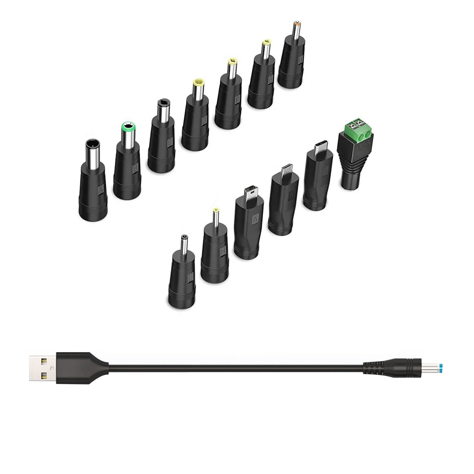 1PC 13 in 1 5V Universal DC Power Cable USB to DC Charging Cord 5.5x2.1mm