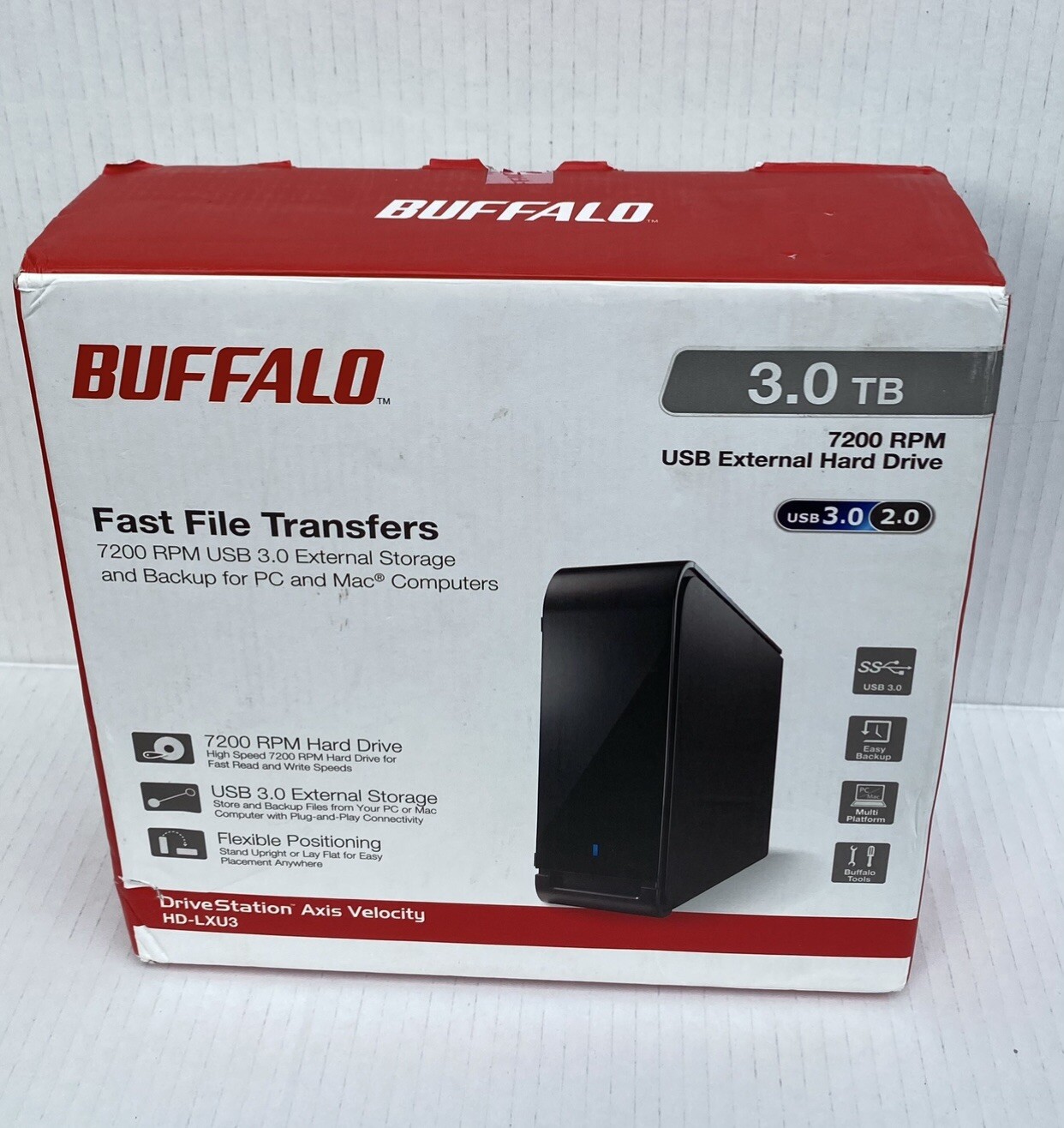 Buffalo Technology - DriveStation Axis Velocity 3TB External USB 3.0/2.0 Hard