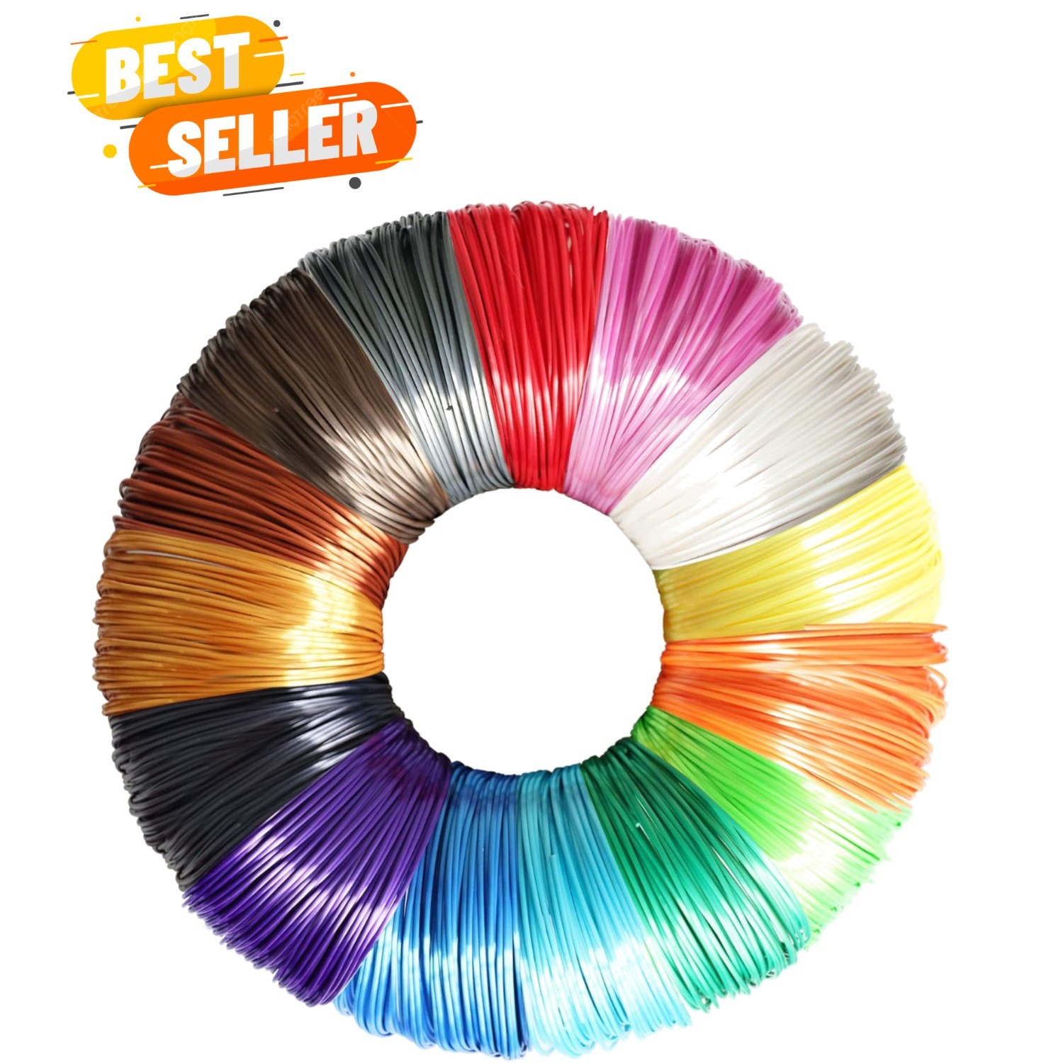 15 Bright Colors 1.75mm 3D Pen Silk PLA Filament Refill, Each Color 4m, Total...