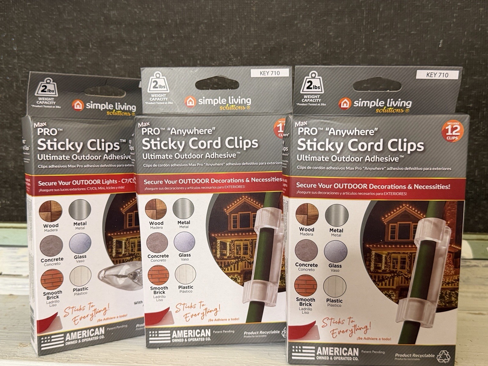 Simple Living Solutions 12ct Sticky Cord Clips 3 Pack