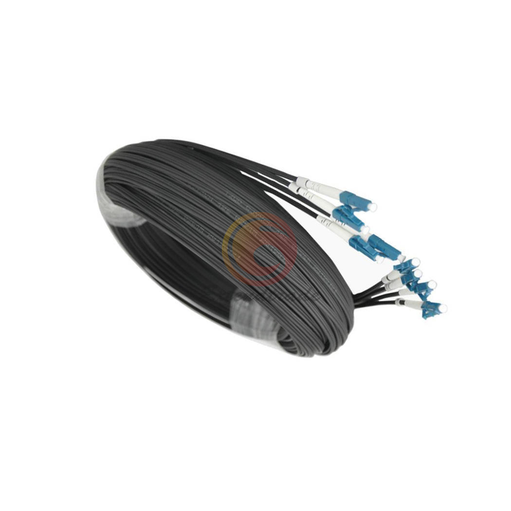 Butterfly 4 Cores Outdoor FTTH Fiber Optic Drop Cable SM LC UPC Patch Cord 200M