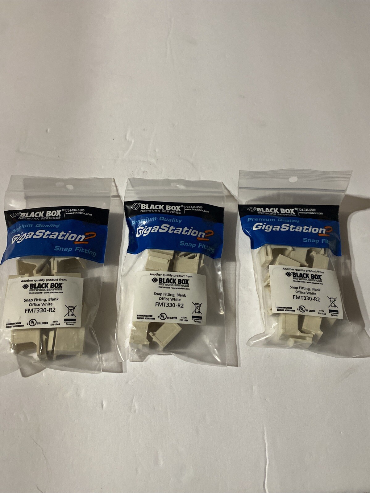 3x (10-Pk) Black Box GigaStation2 Blank Faceplate Module FMT330-R2 30 Total