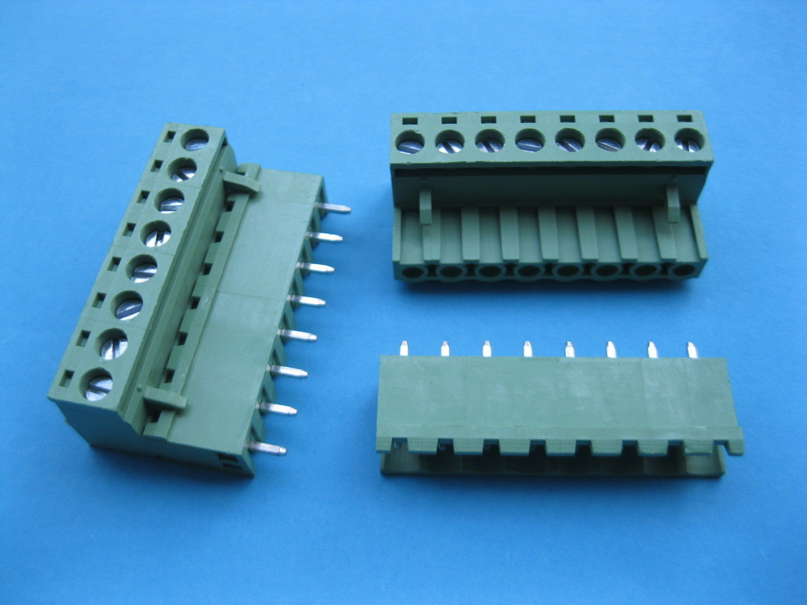 100 pcs 5.08mm 8 way/pin Screw Terminal Block Connector Green Pluggable Straight