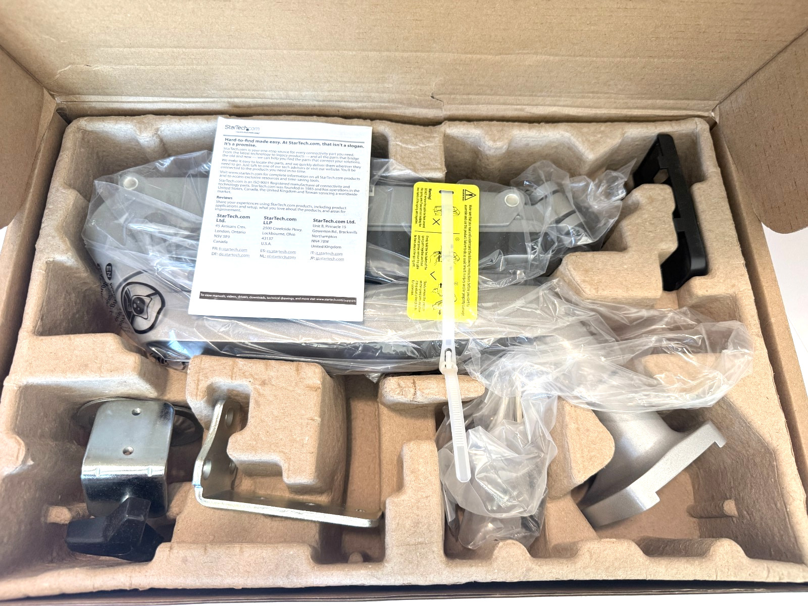 StarTech ARMPIVOTHD Heavy Duty Monitor Desk Arm 32in VESA Silver Open Box