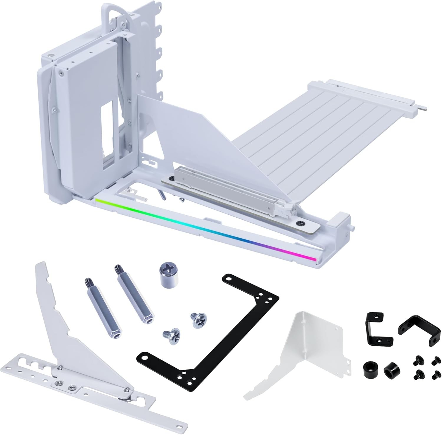 4 Slots Vertical GPU Kit VG4v4, PCIe 5.0 Riser, 4-Slot, White