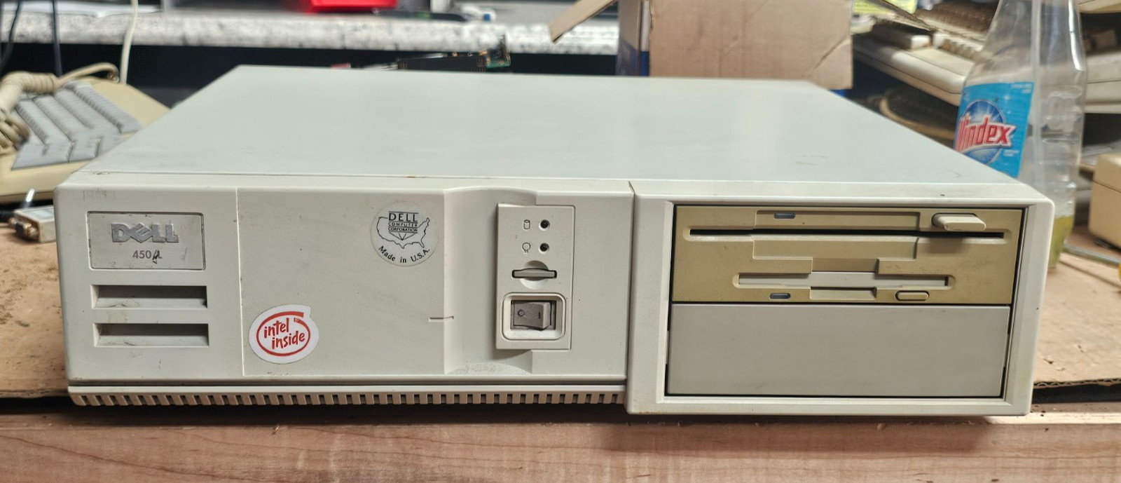 Vintage Dell 450/L 486 Desktop Computers Dual Floppy Ceramic CPU Powers/Posts